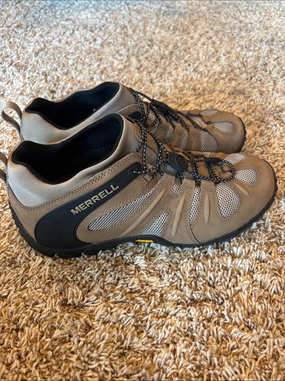 Merrell Men's crosslander Tan and Black Hiking Sneakers worn once - Picture 2 of 6